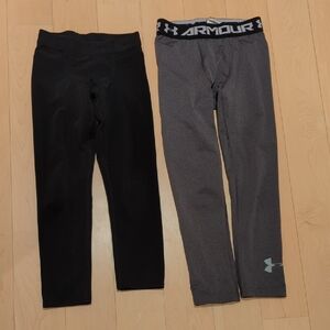 Under Armour + Champion Kids' Black and Gray Athletic Tights